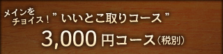 メインをチョイス！『いいとこ取りコース』3,000円コース